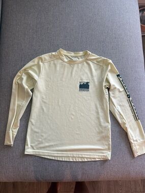 Patagonia Light Yellow Long-Sleeve Logo Tee